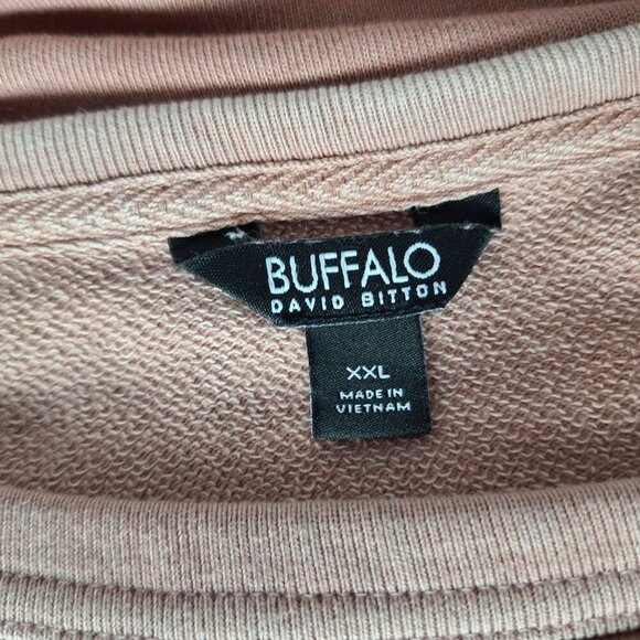 Buffalo David Bitton Pink Relaxed Crewneck Terry Sweatshirt Pullover XXL - Picture 4 of 6